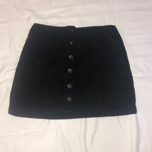 Black jean mini skirt